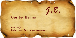 Gerle Barna névjegykártya