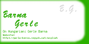 barna gerle business card
